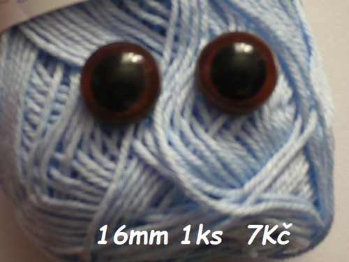 Bezpečnostní očička hnědé 16mm 2páry — foto 1