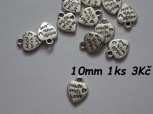 Hand made srdíčko stříbrné 5ks — foto 1