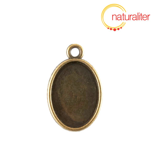 Lůžko ovál 18x13mm starobronz, oboustranné