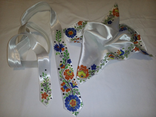 Kravata FOLK + kapesníček — foto 1