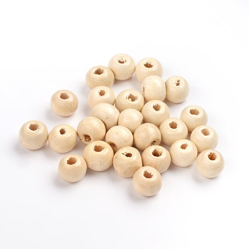 Dřevěné korálky pr.7mm (100g) - béžová — foto 1