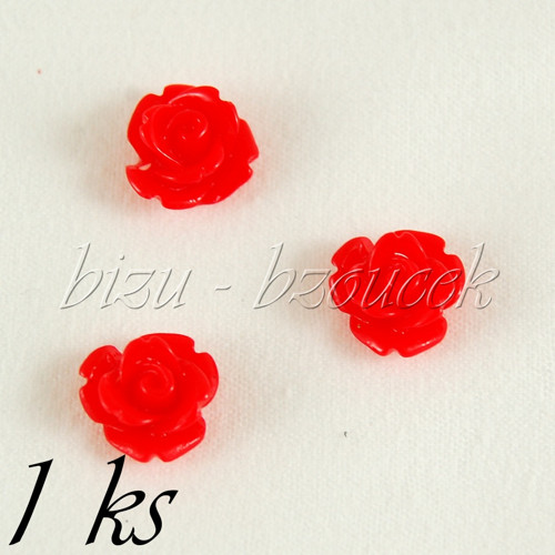 Kabošon červená růžička 10mm — foto 1