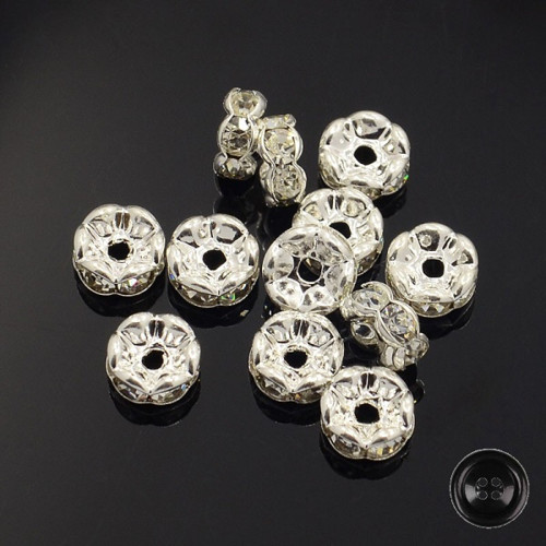 Rondelky 7x3,2mm (10ks) - stříbrná — foto 1