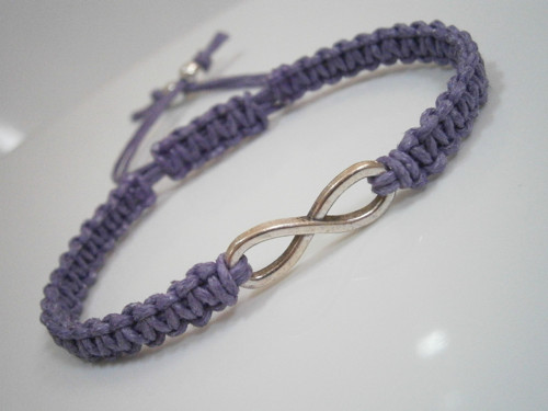 Infinity náramek - fialový (macramé) — foto 1