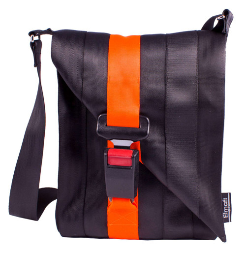 Favorit black & orange -z bezpečnostních auto pásů