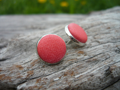 Náušnice Buttonky Červené — foto 1