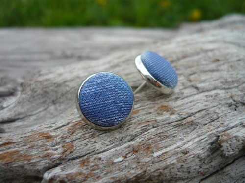 Náušnice Buttonky Modré — foto 1
