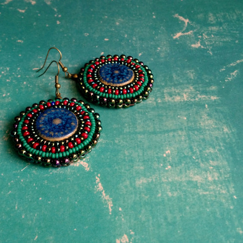 Pottery earrings - vyšívané náušnice — foto 1