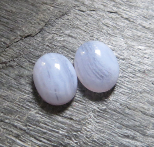 Modrý chalcedon 8x10mm; pár č.3 — foto 1