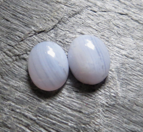Modrý chalcedon 8x10mm; pár č.6 — foto 1