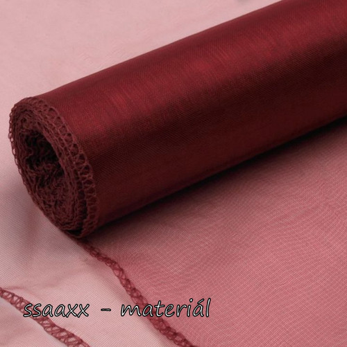 Organza ~ obšitá 21cm ~ 1m ~ granátová