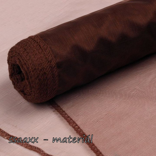 Organza ~ obšitá 21cm ~ 1m ~ čokoládová