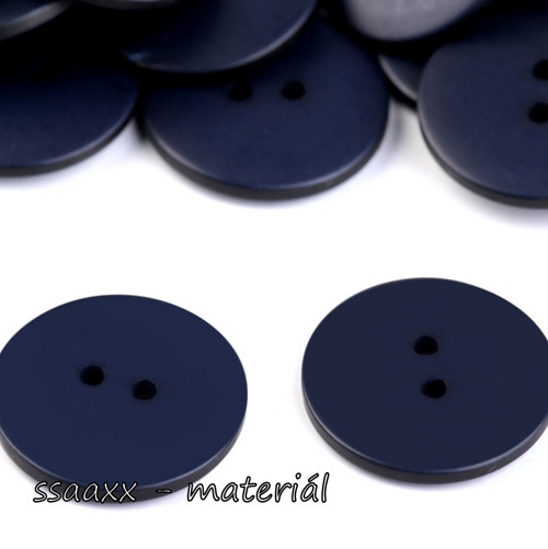 Plastový knoflík ~ 23 mm ~ 2ks ~ temně modrý