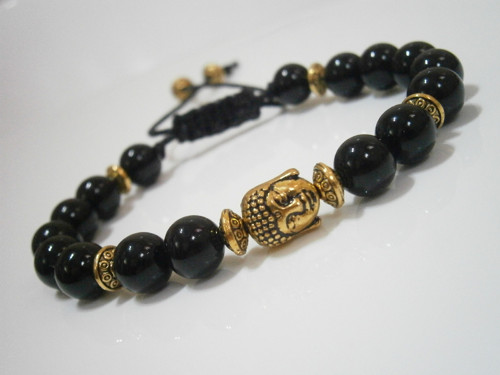 Energetický náramek Buddha/Onyx černý (achát) — foto 1
