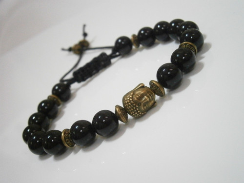 Energetický náramek Buddha/Onyx černý (achát) — foto 1