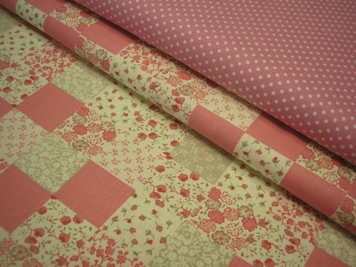 Látka - RŮŽOVÝ PATCHWORK — foto 1