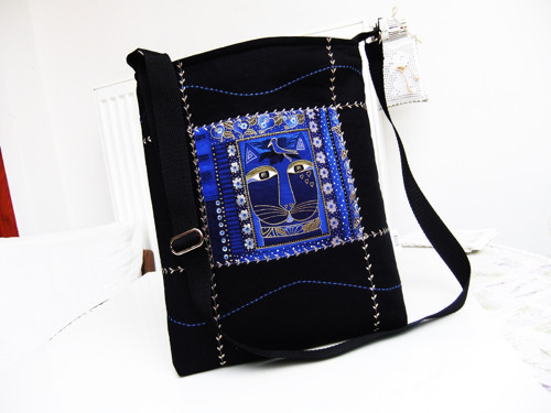 Luxusní modrá čičina - crossbody taška