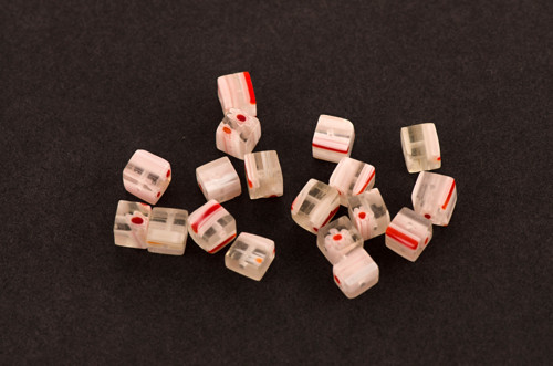 Korálky Millefiori kostičky 6mm 10ks