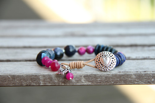Bohemian náramok pink/blue — foto 1