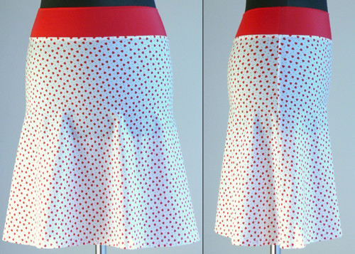 Skirt Hearts on White