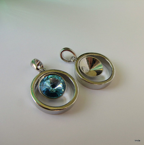 Přívěsek * rivoli 12mm * RHODIUM * 1ks / bal