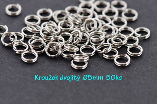 Kroužek dvojitý- spojovací 5mm 50ks