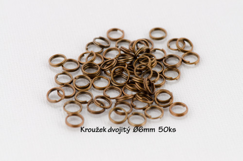 Kroužek dvojitý- spojovací 6mm 50ks