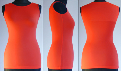 Top lycra Coral/Deep Blue Border