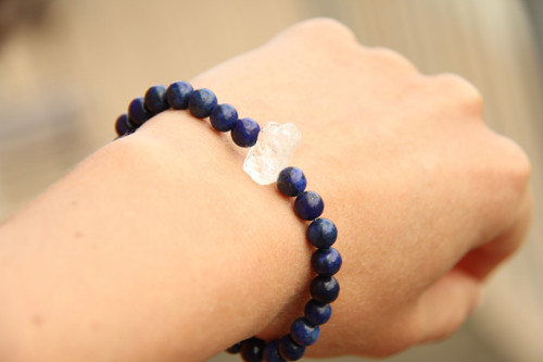 Náramok lapis lazuli s krištálom — foto 1