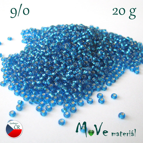 Český rokajl 9/0, 20g, modrý — foto 1