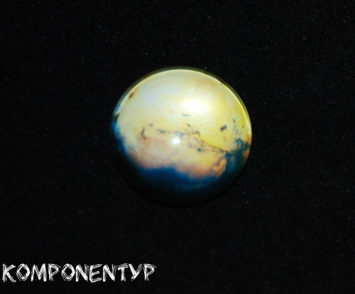 Skleněný kabošon "Temnota na planetě", 18 mm