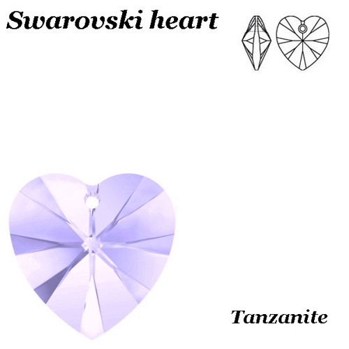 Swarovski srdíčko 10 mm Tanzanite — foto 1
