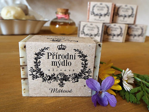 Přírodní mátové olivové mýdlo 50g
