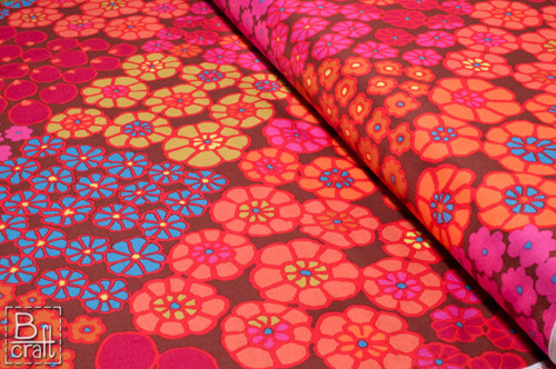 Látka Tile Flowers červené — foto 1