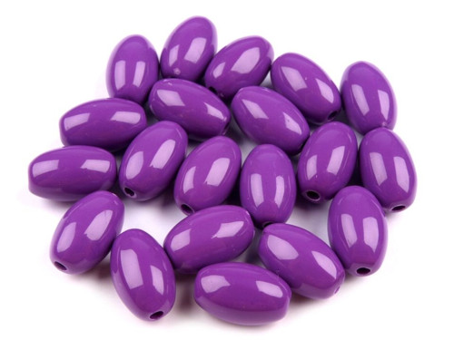 Korálky Color oliva 8x14mm - fialové (20ks)