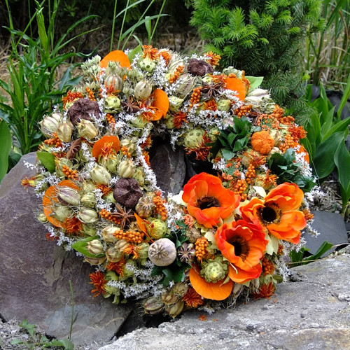 Věnec - Oranžové sasanky — foto 1