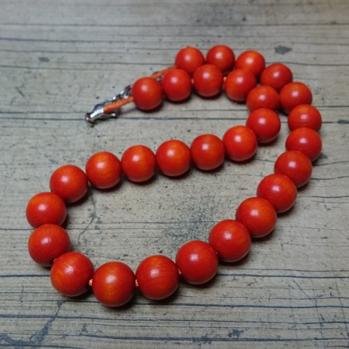 Dřevěné korále MINI - oranžové — foto 1
