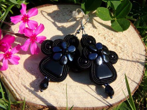 Black with flower