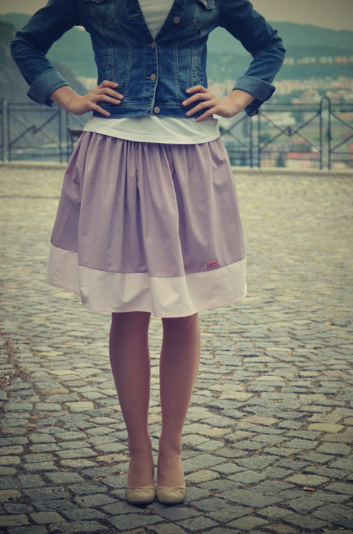 CUPCAKE sukně, jemná levandulová — foto 1