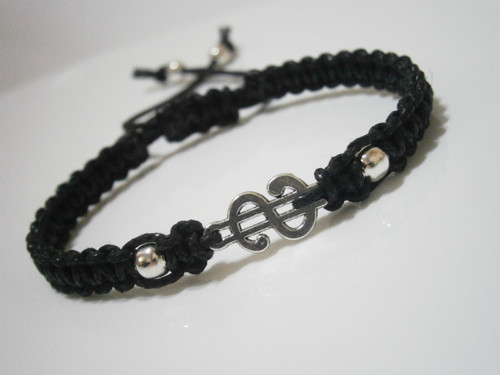 "Dolar" - černý náramek (macramé) - Unisex — foto 1
