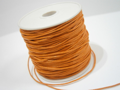 Šňůra voskovaná bavlněná 1mm - oranžová (5m)