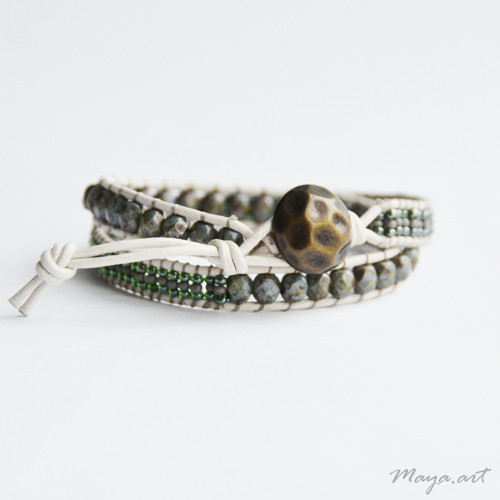 Šedozelený náramek WRAP BRACELET — foto 1