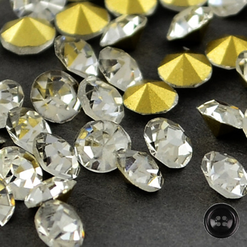Broušené kamínky; pr.3,3-3,4mm (144ks) - křišťál