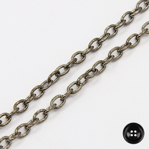 Oválkový řetízek 4x1mm (1m) - černá — foto 1