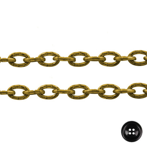 Oválkový řetízek 4x1mm (1m) - zlatá