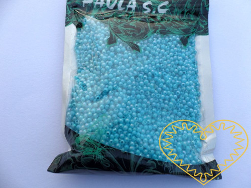 Světle modré plastové korálky 3 mm - balení 50 g