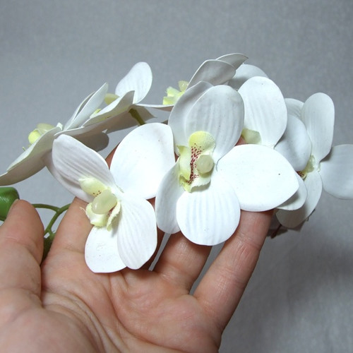 Orchidej bílá luxusní, 60 cm — foto 1