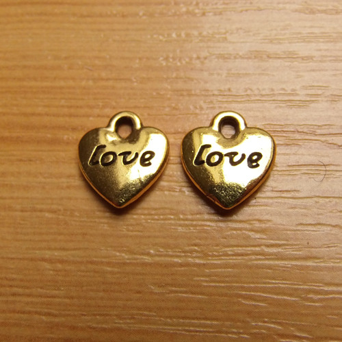 Srdíčko - Love -zlaté - 11 mm — foto 1