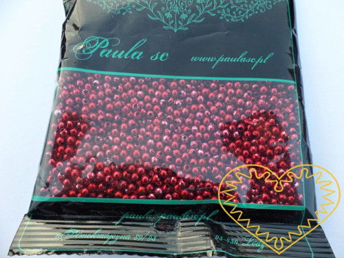 Metalické červené plastové korálky 3 mm - 50 g