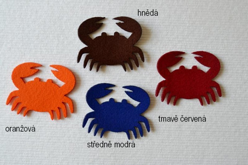 Výsek z plsti - krab středně modrý